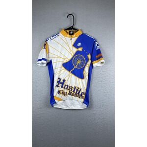 Champion System Hostile City Rollers‎ Cycling Jersey Mens Small White Blue Shirt
